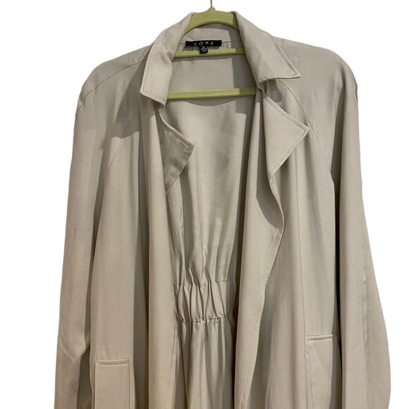 Fore Khaki Belted Lightweight Trench Coat Sz M - Picture 3 of 16